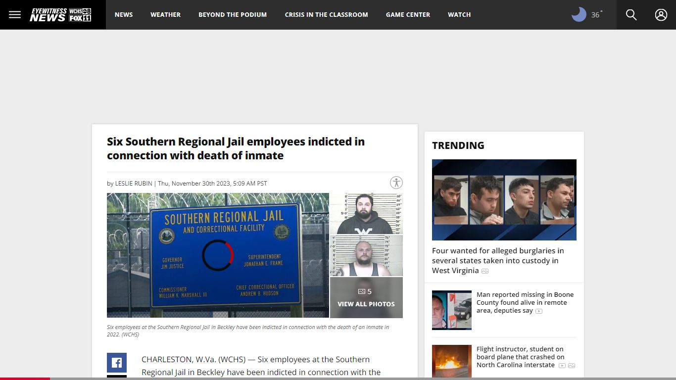 Six Southern Regional Jail employees indicted in connection with death ...