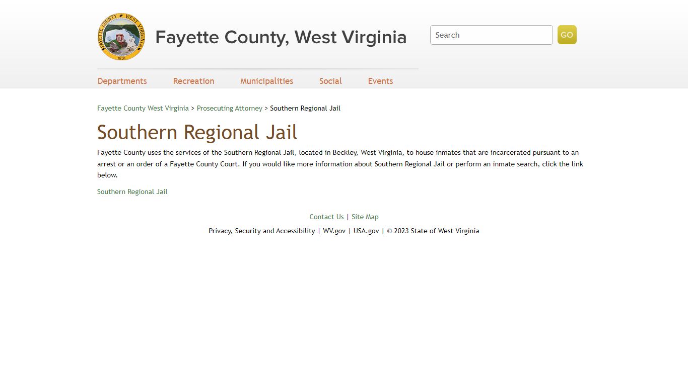 Southern Regional Jail - Fayette County West Virginia